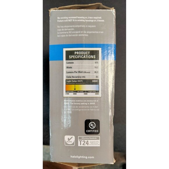 HALO 4 in. Ultra Thin LED Downlight, Color Changing, No Housing Needed *Tested - Picture 7 of 7